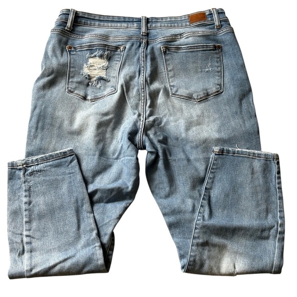 Judy Blue Jeans Womens Size 15/32 Boyfriend Fit Denim Blue Distressed JB82170LT - Picture 7 of 8